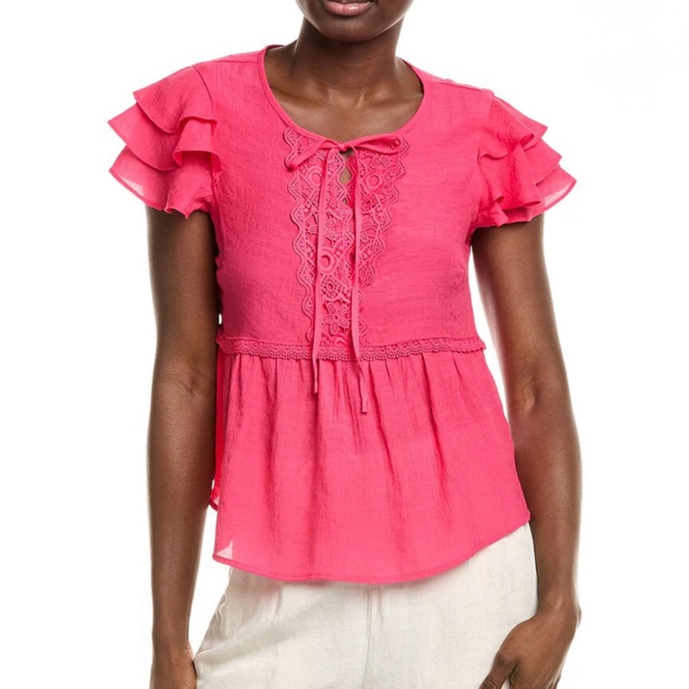 NWOT salmon pink Nanette Lepore blouse S